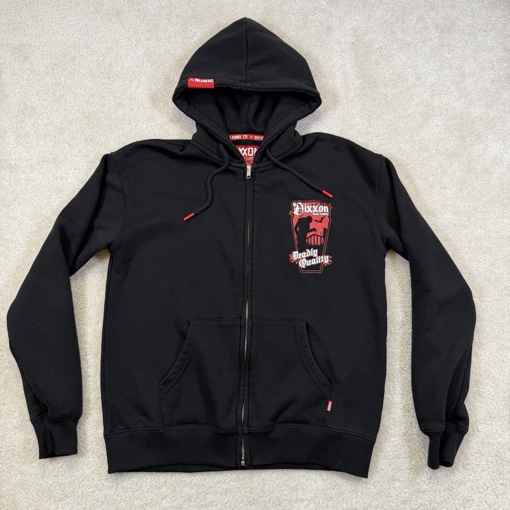 Dixxon Flannel Co Deadly Quality Hoodie Jacket Men's Medium Black Full Zip